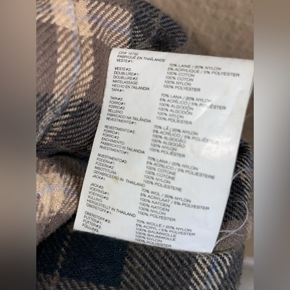 Vintage Timberland Weather Gear Black Wool Heavy Down Jacket Flannel Lined Sz Sm - Picture 9 of 11